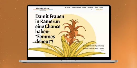 Mockup einer Website auf einem Macbook-Display