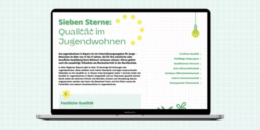 Mockup einer Website auf einem Macbook-Display