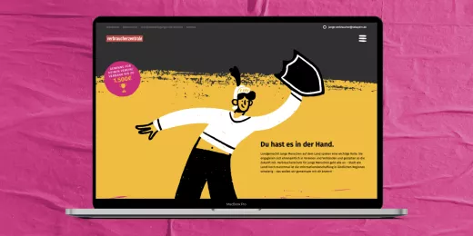 Mockup einer Website auf einem Macbook-Display