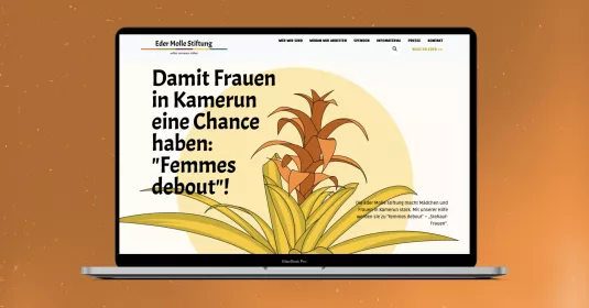 Mockup einer Website auf einem Macbook-Display